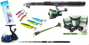 Max Bogaty Zestaw Wędkarski Spinning Wędka 2,10m.