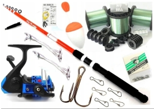 Max Bogaty Zestaw Wędkarski na żywca - Wędka 2,10m.