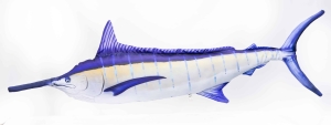 Marlin OCEANICZNY PODUSZKA z żółtą Pręgą Ryba Jak Żywa Na Prezent 118 cm