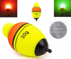 SPŁAWIK NA ŻYWCA Elektroniczny led Dwa kolory Pracy 30 gr. + BATERIA Gratis