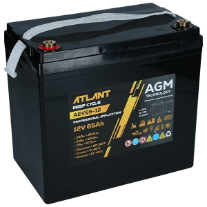 Akumulator ATLANT Deep Cycle 12V 65Ah AEV65-12 230*138*210 L