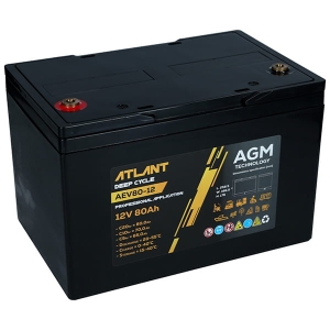 Akumulator ATLANT Deep Cycle 12V 80Ah AEV80-12 260*168*173 M6 L 