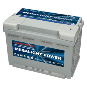 Akumulator MEGALIGHT AGM 12V 75Ah P+